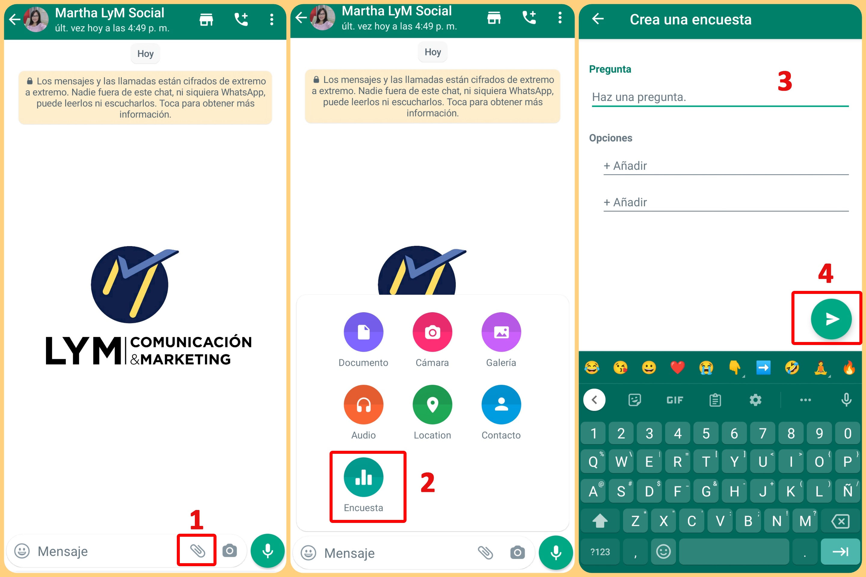 Pasos para crear una encuesta en WhatsApp