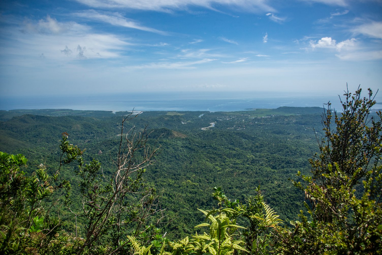 Esta es la cima. Al fondo la ciudad de Baracoa.