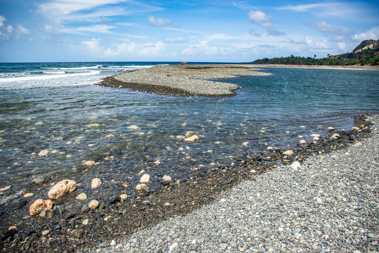 Encuentro entre el agua del río y el mar