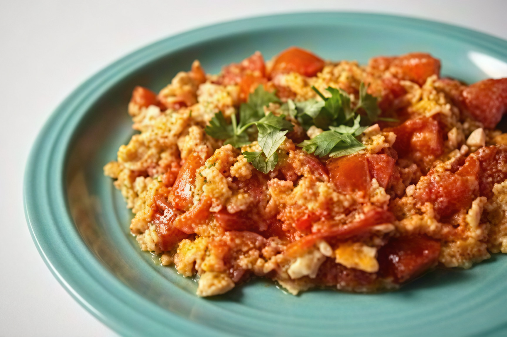 Huevos revueltos con cebolla